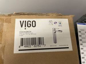 lot 63 image: VIGO VG03026CH Vessel Sink Bathroom Faucet, Chrome Finish