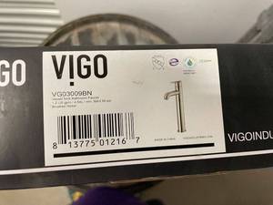 lot 65 image: VIGO Brushed Nickel Bathroom Faucet Model VG03008BN