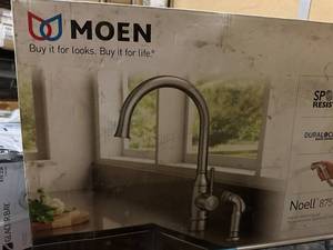 lot 146 image: Moen Noell Spot Resist Stainless Kitchen Faucet 87506SRS