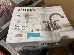 lot 111 image: Moen Banbury WS84913SRN Bathroom Faucet with Spot Resist Finish