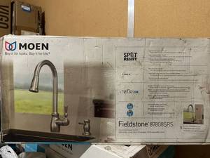 lot 125 image: Moen Fieldstone 87808SRS Spot Resist Stainless Kitchen Faucet