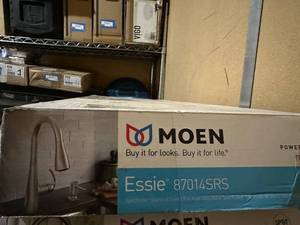 lot 126 image: Moen Essie 87014SRS Spot Resist Stainless 1-Handle Kitchen Faucet