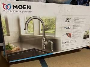 lot 127 image: Moen Noell Kitchen Faucet with Spot Resist Stainless Finish