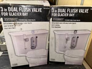 lot 136 image: 3 in Dual Flush Valve for Glacier Bay Toilets - Set of 2