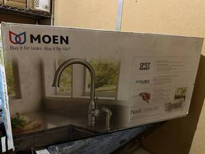 lot 144 image: Moen Noell 87506SRS High Arc Kitchen Faucet with Spot Resist Finish