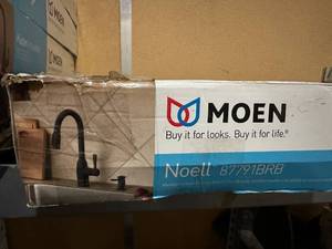 lot 145 image: Moen Noell Kitchen Faucet with Oil Rubbed Bronze Finish