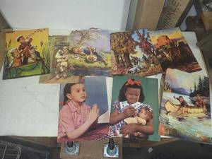 lot 277 image: Collection of 9 Vintage Art Prints Including Mona Lisa and H. Hintermeister Works