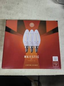 lot 3A image: Set of 10 Lighting Science Majestic B11 Filament LED Bulb Packs