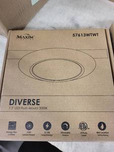 lot 5A image: Lot of 2 LED Flush Mount Fixtures - Nora and Maxim Lighting