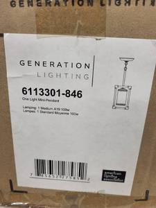 lot 17A image: Generation Lighting One Light Mini-Pendant 100W
