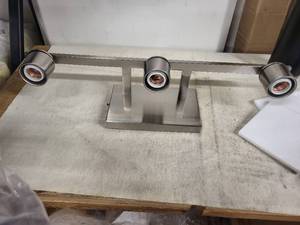 lot 20A image: Modern Stainless Steel 3-Light Wall Fixture