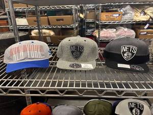 lot 25 image: Set of 3 NBA Team Caps - New York Knicks & Brooklyn Nets