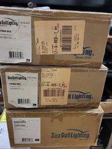 lot 42A image: Lot of 3 Sea Gull Lighting Two Light Ceiling Flush Mount Fixtures
