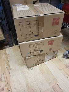 lot 44A image: Set of 3 Minka Aire Ceiling Fans with Light Fixture