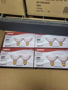 lot 46A image: Multiple Boxes of SATCO 60W Halogen Bulbs with Medium Base