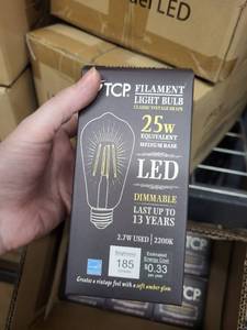 lot 50A image: Set of 36 TCP Filament LED Vintage Light Bulbs - Dimmable Amber Glass