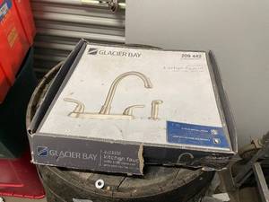 lot 167 image: Glacier Bay Kitchen Faucet in Brushed Nickel with Soap Dispenser