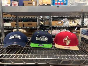 lot 217 image: Set of 3 NFL Team Caps - Seahawks and 49ers