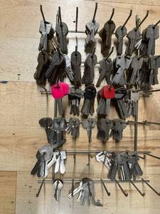 lot 242 image: Large Collection of Miscellaneous Keys on Rack