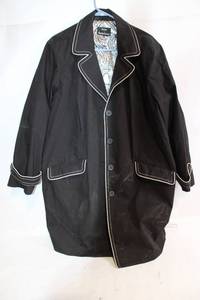 lot A-18 image: Dennis Basso Mens Black Trench Coat with Paisley Lining
