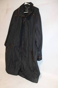 lot 30 image: Dennis Basso Black Overcoat with Brown Trim Accents