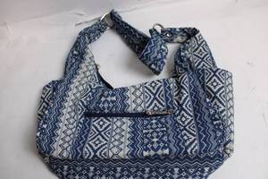 lot 34 image: Gold Coast Blue Patterned Fabric Handbag with Zippered Pocket