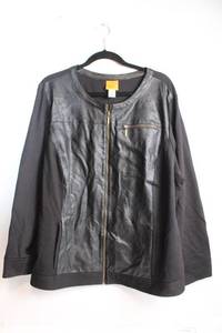 lot 39 image: Ruby Rd Womens 24W Black Jacket with Faux Leather Detail