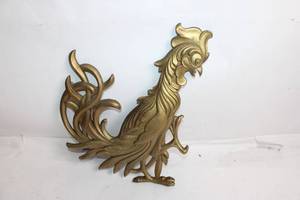 lot 57 image: Vintage Syroco Wood Ornamental Rooster Wall Hanging