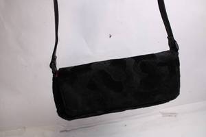 lot 63 image: Elegant Black Faux Fur Shoulder Bag with Pink Satin Interior