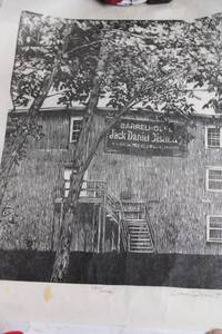 lot A-83 image: Limited Edition Jack Daniels Barrelhouse Woodcut Print