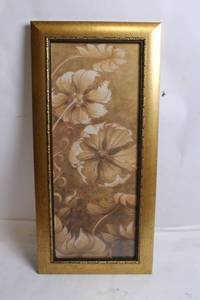 lot 102 image: Elegant Floral Artwork in Ornate Gold Frame