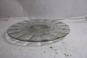 lot 107 image: Vintage Etched Glass Serving Platter with Floral Design