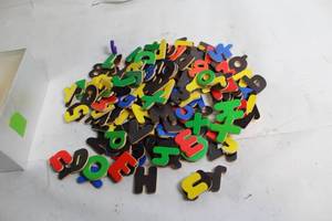 lot 137 image: Collection of Colorful Wooden Alphabet Letters