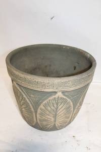 lot 170 image: Vintage Decorative Pottery Plant Pot with Leaf Design