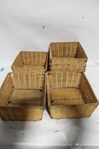 lot 171 image: Set of 6 Rustic Wicker Storage Baskets
