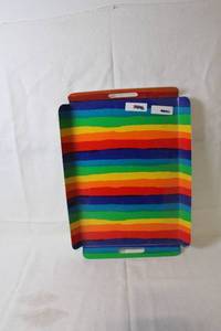 lot 6 image: Colorful Striped Acrylic Serving Tray
