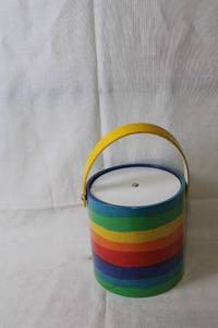 lot 8 image: Colorful Vintage Ice Bucket with Lid and Handle