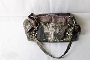 lot 36 image: Camo Handbag with Embellished Cross Design