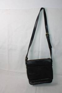 lot 43 image: Relic Black Leather Crossbody Bag