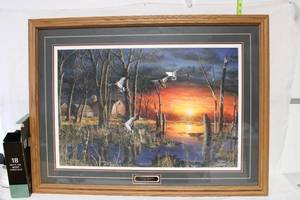 lot A-65 image: Framed Limited Edition Jim Hansel Autumn Visitors Signed Print