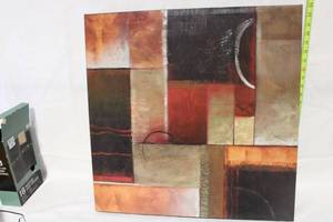 lot 69 image: Modern Abstract Square Canvas Art Wall Hanging