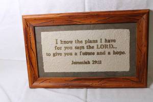 lot 76 image: Handcrafted Framed Sign with Jeremiah 2911 Verse