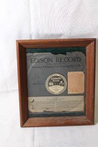 lot 82 image: Vintage Framed Edison Record with Original Sleeve