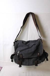 lot 111 image: Dark Canvas Messenger Bag with Adjustable Strap