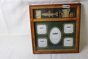 lot 129 image: Decorative Fishing Theme Multi-Photo Frame with Rustic Wood Finish