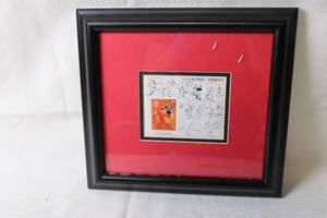 lot A-131 image: Framed Sorcerers Apprentice Mickey Mouse Stamp with Certificate of Authenticity