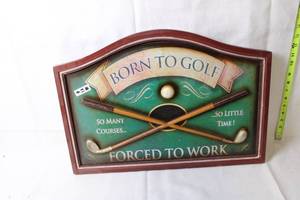 lot 133 image: Decorative Golf-Themed Wall Plaque with Humorous Quote