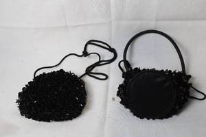 lot 163 image: Set of 2 Black Beaded Evening Bags