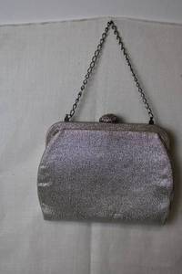 lot 165 image: Vintage Silver Evening Clutch Purse with Chain Strap