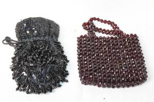 lot 167 image: Set of 2 Beaded Evening Bags - Red and Black Designs